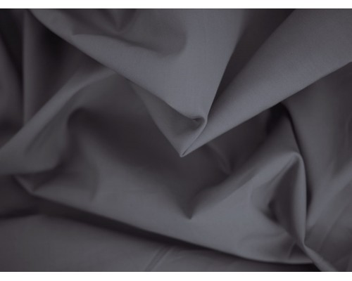 Plain Cotton Poplin Fabric -  Grey